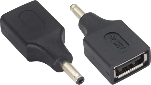 Miniatura 8 de Paquete de 2 adaptadores de corriente CC de 2.5 × 0.028 in a USB CC USB 2.0 A hembra a CC 2.5 × 0.028 in macho 5 V CC conector de barril de carga