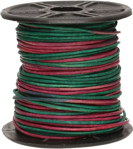 Miniatura 72 de The Beadsmith Cordón de cuero – Negro – Bobina de 0.039 in – 5 yardas/14.8 ft – Tanga de cuero indio ideal para trenzar, cuentas, collares, cordones