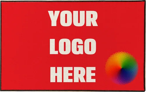 VictoryStore Felpudo con logotipo personalizado, 35 x 60 pulgadas, impresión a todo color, tamaño comercial grande