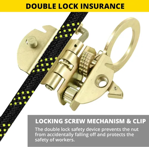 Miniatura 4 de TRSMIMA Cuerda Grab Protección contra Caídas – Agarres de cuerda de doble bloqueo automático utilizados con cuerda de 5/8 pulgadas característica