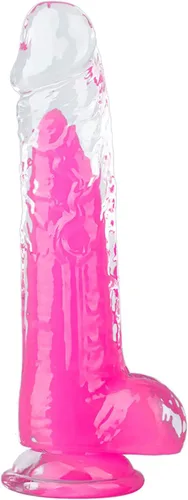 Consolador grande de gelatina de 8.5 pulgadas que brilla en la oscuridad, con fuerte ventosa para hombres y mujeres
