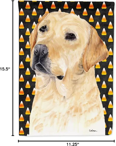 Miniatura 7 de Caroline's Treasures SC9198GF Bandera de Labrador con diseño de maíz de caramelo amarillo para Halloween, retrato de jardín, bandera decorativa