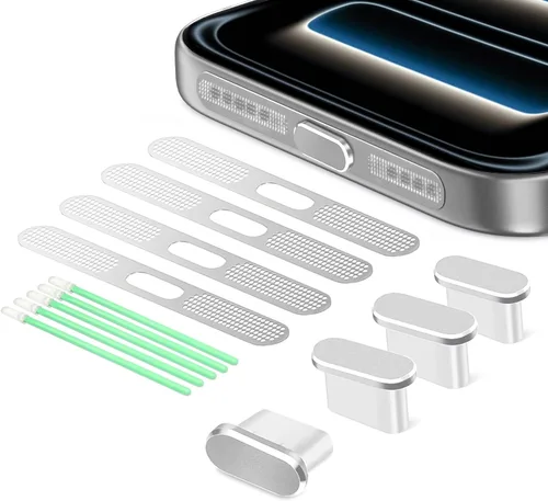 Miniatura 15 de Tapón Antipolvo USB C, Funda de Puerto USB C Tipo C para Enchufe de Puerto de Carga, Funda Antipolvo para Altavoces, Accesorios para iPhone 17 Pro