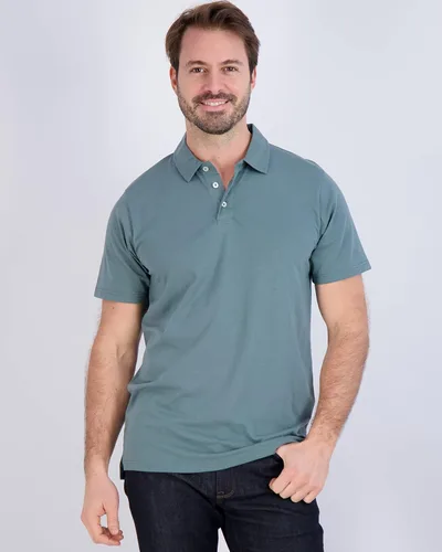 Miniatura 32 de Real Essentials Paquete de 3: Polo de manga corta de algodón para hombre, de secado rápido, transpirable, (disponible en tallas grandes y altas)
