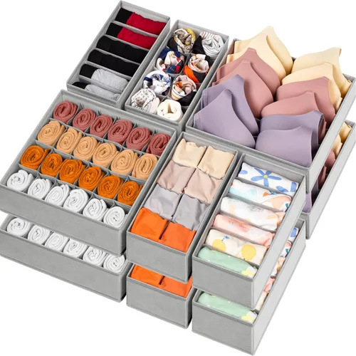Miniatura 8 de Organizador de Cajones para Ropa, Juego de 8 Organizadores de Cajones para Ropa de Bebé, Ropa Interior, Calcetines, Organización y Almacenamiento