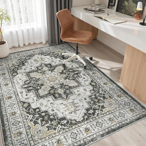 Miniatura 171 de Madane Tapete lavable de 2 x 10 pies para pasillo, cocina, recibidor, clásico, suave, antideslizante para interiores, casa de campo, baño, sala