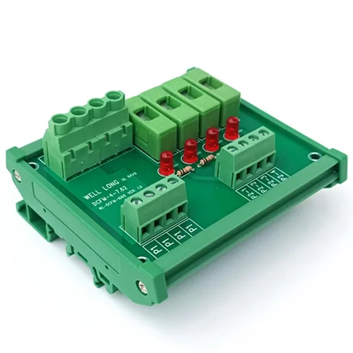 Miniatura 2 de Placa de módulo de distribución de energía con fusible de 4 posiciones para montaje en carril DIN, portafusibles de 0.197x0.787 in, con luz