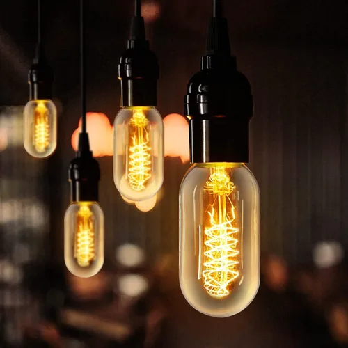 Miniatura 5 de Paquete de 4 bombillas LED T45/T14, bombillas Edison vintage de 4 W, 2700 K, 550 lúmenes, equivalentes a 40 W, bombillas de tubo ámbar amarillo