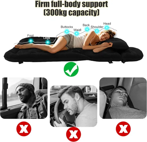 Miniatura 7 de Onirii Cama de colchón de aire SUV Cama de viaje portátil con 2 almohadas y bomba de aire para el maletero y el asiento trasero de SUV