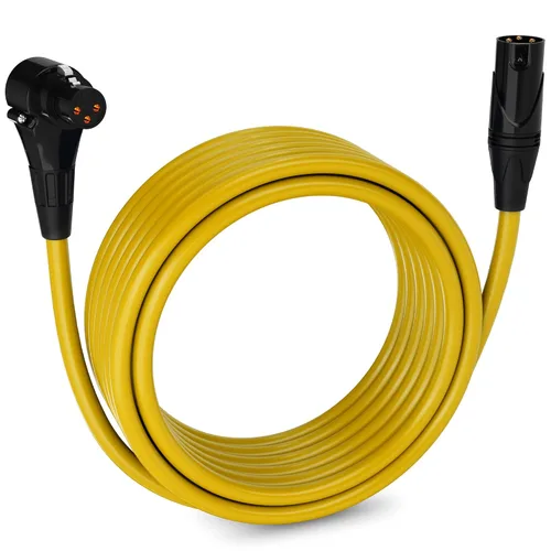 Miniatura 151 de LyxPro Cable de micrófono XLR hembra a macho de ángulo recto de 3 pines de 1.5 pies para altavoces amplificados, interfaz de audio, rendimiento