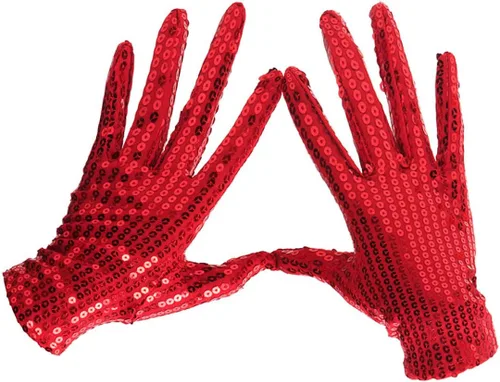 Miniatura 2 de Aniler Unisex longitud de la muñeca dedo completo lentejuelas color sólido 80s brillo brillante disfraz cosplay fiesta guantes cortos