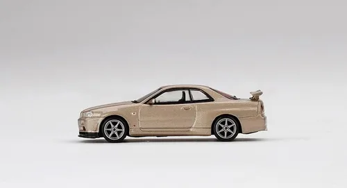 Miniatura 2 de True Scale Miniatures Modelo de coche compatible con Nissan Skyline GT-R R34 M Spec Silica Breath Bronze Limited Edition 1/64 Modelo de coche