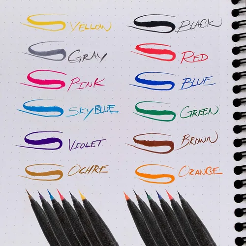 Miniatura 4 de Pentel Arts Sign Pen Micro Brush Gold & Silver Ink, paquete de 2 (SESF30BPXZ)