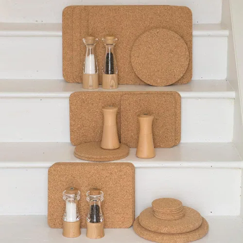 Miniatura 10 de T & G mesa rectangular esteras en corcho, 28 x 20 x 0,6 cm, 6 unidades)