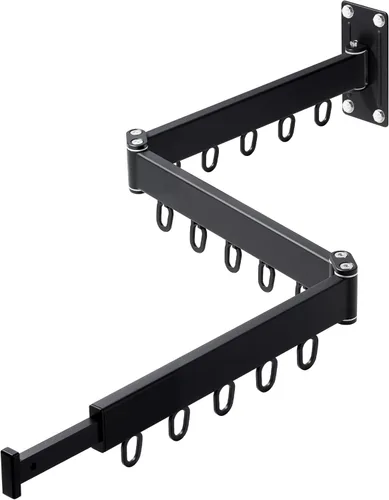 Estante de secado de pared, plegable y giratorio, triple colgador plegable que ahorra espacio, adecuado para guardarropa, balcón, baño, carga máxima