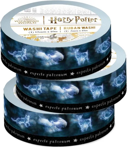 Paper House Productions Harry Potter - Juego de 3 rollos de cinta washi de aluminio para álbumes de recortes y manualidades, paquete de 3 unidades