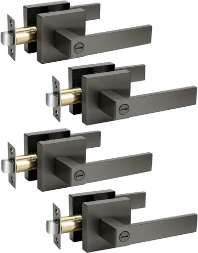 Miniatura 168 de KNOBWELL - Juego de cerradura con 1 picaporte resistente para puertas de una cara, ideal para puertas interiores reversibles, 0.93 libras
