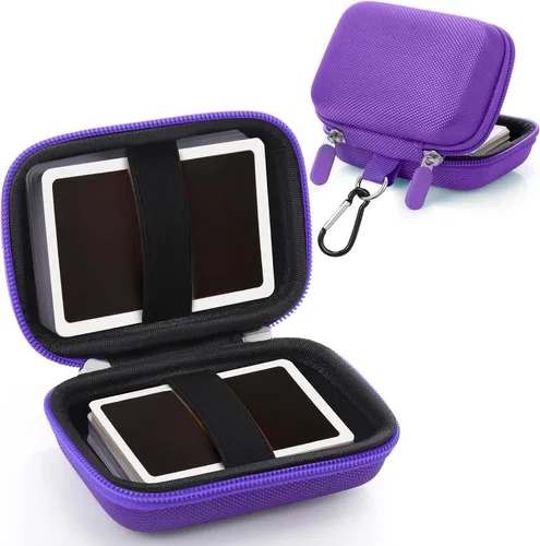 Miniatura 10 de Sanwuta Estuche de viaje para juegos de cartas de viaje, estuche de cartas de EVA, bolsa de transporte protectora dura para caja de juego clásica