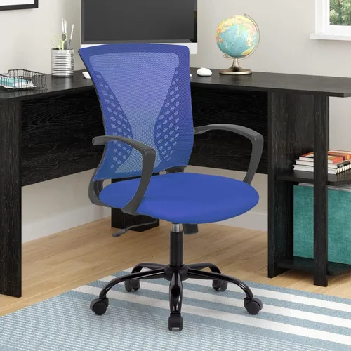 Miniatura 2 de Silla de Oficina Ergonómica Silla de Escritorio Silla de Malla para Computadora con Soporte Lumbar Reposabrazos Giratoria con Ruedas Ajustable Silla