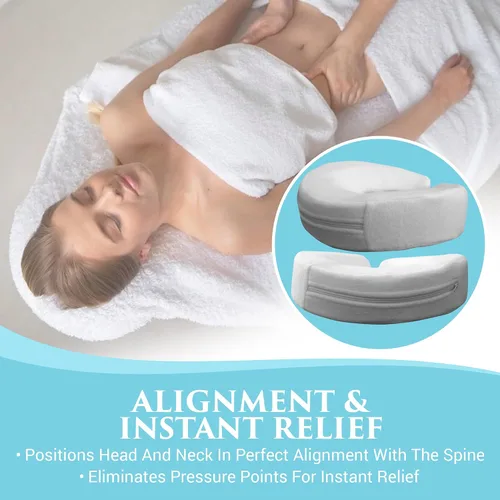 Miniatura 5 de NRG Mesa de masaje de espuma viscoelástica con funda de forro polar ultrasuave, almohadilla de almohada para reposacabezas que elimina los puntos