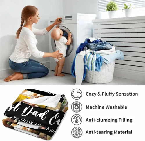 Miniatura 6 de Manta personalizada con imagen hecha en Estados Unidos, mantas personalizadas con fotos, nombres, manta suave personalizada con imagen personalizada