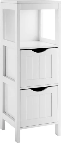 Miniatura 11 de Giantex Organizador de baño y armario de almacenamiento, soporte organizador de almacenamiento con 2 cajones extraíbles, dispositivo anti-caída