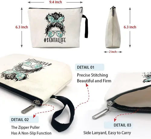 Miniatura 4 de ZHANTUONE La bolsa de cosméticos hecha de lona no solo es novedosa y única en diseño, sino que también es segura y práctica con una cremallera