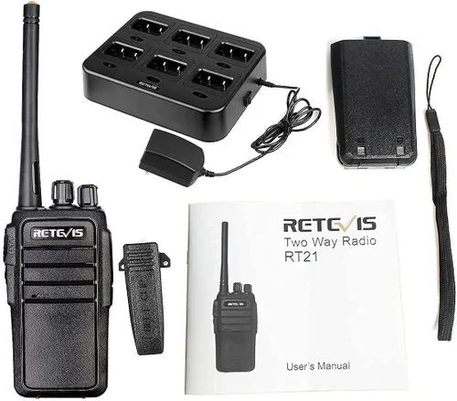 Miniatura 6 de Retevis RT21 Walkie Talkies para adultos (paquete de 6) con auriculares (paquete de 10), radio de 2 vías manos libres con cargador multibanda