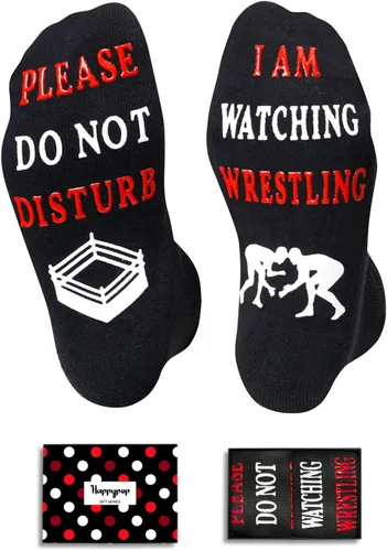 Regalos de carreras HAPPYPOP para hombres - Regalos de lucha libre, fútbol, pesca, calcetines divertidos para él