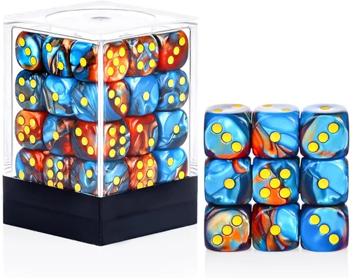 Miniatura 25 de 36 Piezas 12mm Juego de Dados Mini de 6 Caras, Juego de Dados D6 de Colores Translúcidos, Juego de Dados Estándar de 6 Caras para Juegos de Mesa