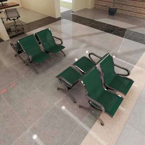 Miniatura 40 de Kinfant Silla de sala de espera de 2 asientos, sillas de recepción de invitados de oficina con respaldo ergonómico, banco de espera de aeropuerto