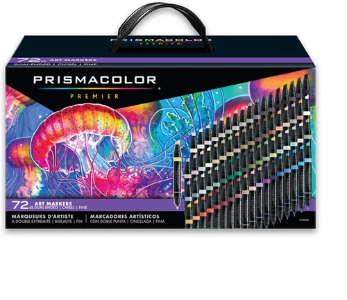 Prismacolor Premier - Marcadores artísticos de doble punta, cincel y puntas finas, colores surtidos, juego de 72 pulgadas, suministros de arte,