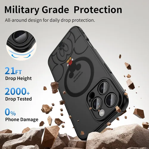 Miniatura 5 de Funda para iPhone 16 Pro Max [Compatible con MagSafe], diseño bonito, magnético, negro translúcido, mate, con borde de TPU suave y parte trasera