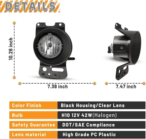 Miniatura 2 de Luces Antiniebla para Ford F-150 2005 2006 2007 2008 F150 Conjunto de lámparas para Lincoln Mark LT 2006-2008/2010 Conductor Pasajero Reemplazo