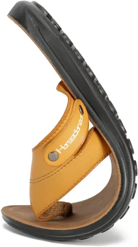 Miniatura 6 de Harssidanzar Sandalias planas para hombre, estilo vintage, cómodas, ligeras, para verano, playa, KM216
