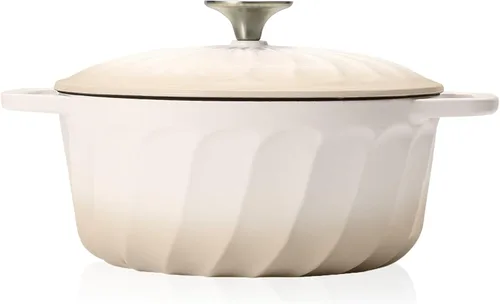 Miniatura 10 de Horno holandés de hierro fundido esmaltado con tapa, olla de horno holandés de hierro fundido de 3 cuartos de galón, olla de hierro fundido