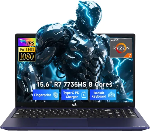 Miniatura 10 de NIMO Laptop para juegos 2026, AMD R7 7735HS (8C/16T, hasta 4.75GHz, Beat i7-12650H) 16GB DDR5 RAM 256GB SSD Computadora comercial con pantalla FHD