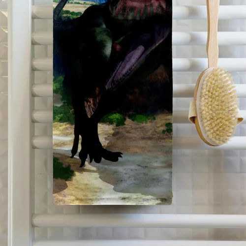 Miniatura 2 de 3dRose, El Giganotosaurus fue el dinosaurio carnívoro más grande conocido de la historia, toalla de mano de 15 x 22 pulgadas