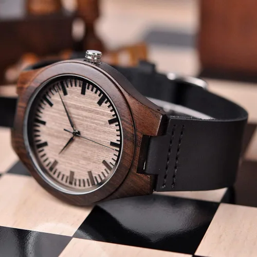 Miniatura 7 de Reloj de pulsera en madera con mensaje gravado personalizado para hombre, regalo para esposo, novio, padre, hijo, familiares y amigos