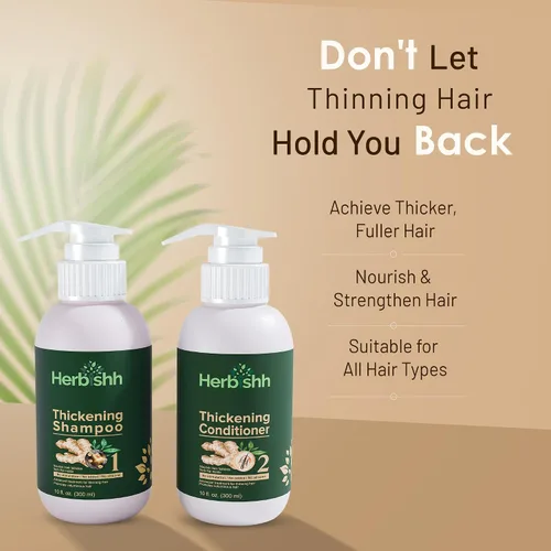 Miniatura 2 de Herbishh Champú espesante de extracto de jengibre y acondicionador para el engrosamiento del cabello, adecuado para todo tipo de cabello, sin
