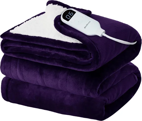 Miniatura 31 de Bedsure - Manta eléctrica de calentamiento rápido, manta de franela suave con 4 ajustes de tiempo, 6 ajustes de calefacción, regalos cálidos