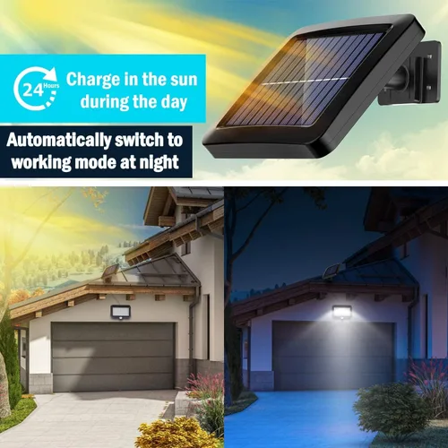 Miniatura 3 de MPJ Luz solar para exteriores, 56 luces LED solares exteriores con detector de movimiento, IP65 impermeable, ángulo de iluminación de 120°, luz