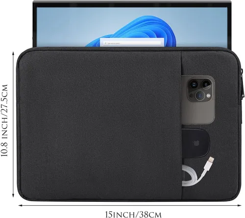 Miniatura 2 de Funda para monitor portátil de 15.6 pulgadas, funda de transporte para la mayoría de monitores portátiles de 15.6 a 16.1 pulgadas con bolsillo Negro