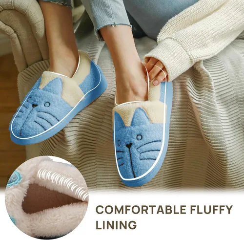 Miniatura 5 de GaraTia Pantuflas cálidas de gato para mujeres y niños