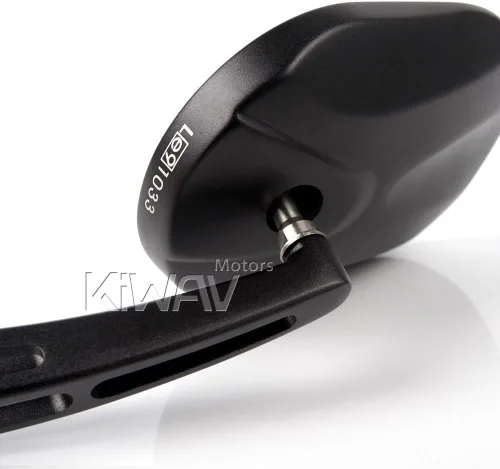 Miniatura 5 de KiWAV Espejos retrovisores laterales para motocicleta, color negro, convexo, aluminio, ajustable, rectángulo, ovalado, de 0.394 in y 5/16 pulgadas