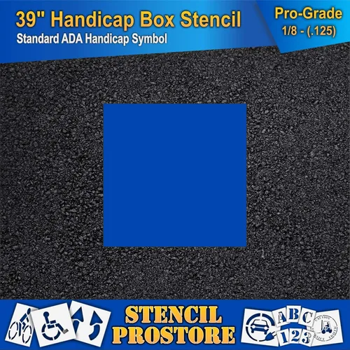 Miniatura 3 de Plantillas de pavimento – Caja de 48 pulgadas – Caja de fondo para plantillas para discapacitados – (se adapta a 39 pulgadas de hándicap) – 48 x 48