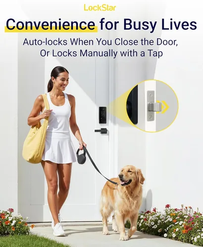 Miniatura 10 de LOCKSTAR® Cerradura inteligente para puerta • Cerradura de puerta sin llave con cerrojo • Múltiples métodos de entrada – APP • Identificación por