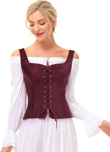 Miniatura 4 de Scarlet Darkness Women's Pirate Renaissance Vest Cosplay Costume Peasant Bodice