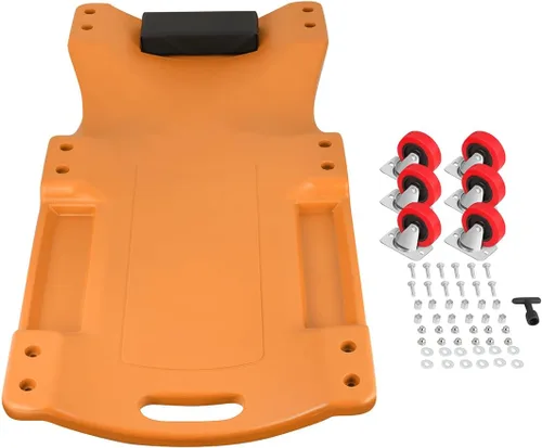 Miniatura 15 de DNA MOTORING Enredadera de perfil bajo de 40 pulgadas de plástico para taller de cochera con apoyacabezas acolchado, bandejas de herramientas y 6