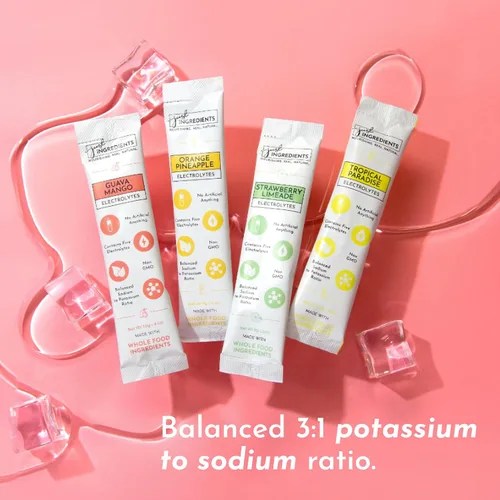 Miniatura 4 de JUST INGREDIENTS Paquete de muestra de electrolitos – Variedad de 10 barras Paquetes de polvo de hidratación Electrolitos de fruta real